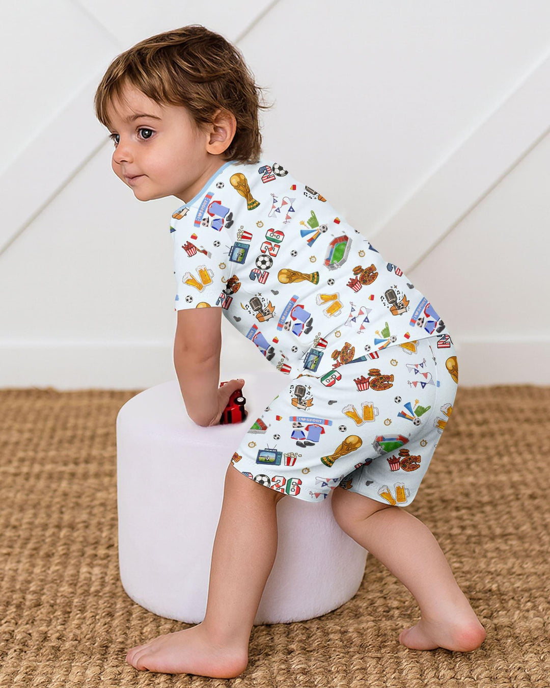 Dreaming of The Cup Bamboo Two Piece Short Sleeve Shorts Pajama Set