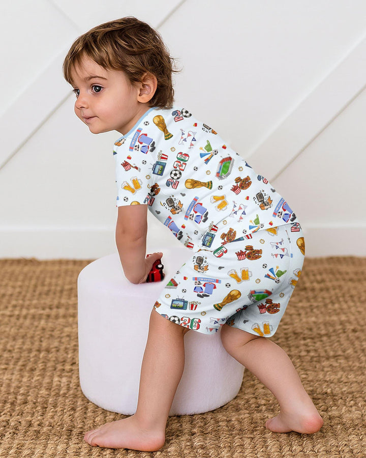 Dreaming of The Cup Bamboo Two Piece Short Sleeve Shorts Pajama Set