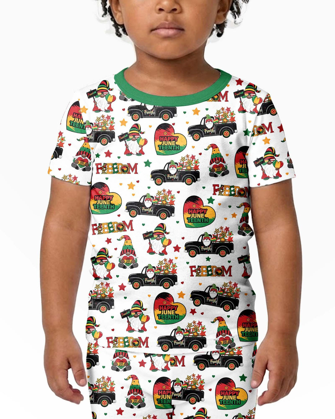 Gnome Happy Juneteenth Bamboo Two Piece Short Sleeve Shorts Pajama Set