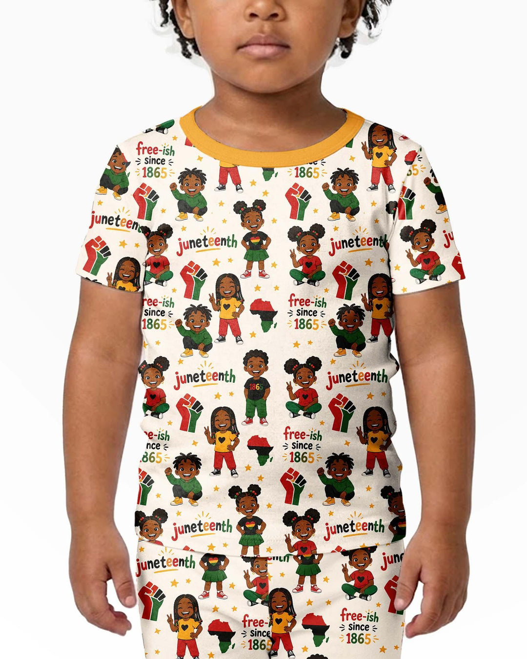 Juneteenth Free-ish Since 1865 Bamboo Two Piece Short Sleeve Shorts Pajama Set