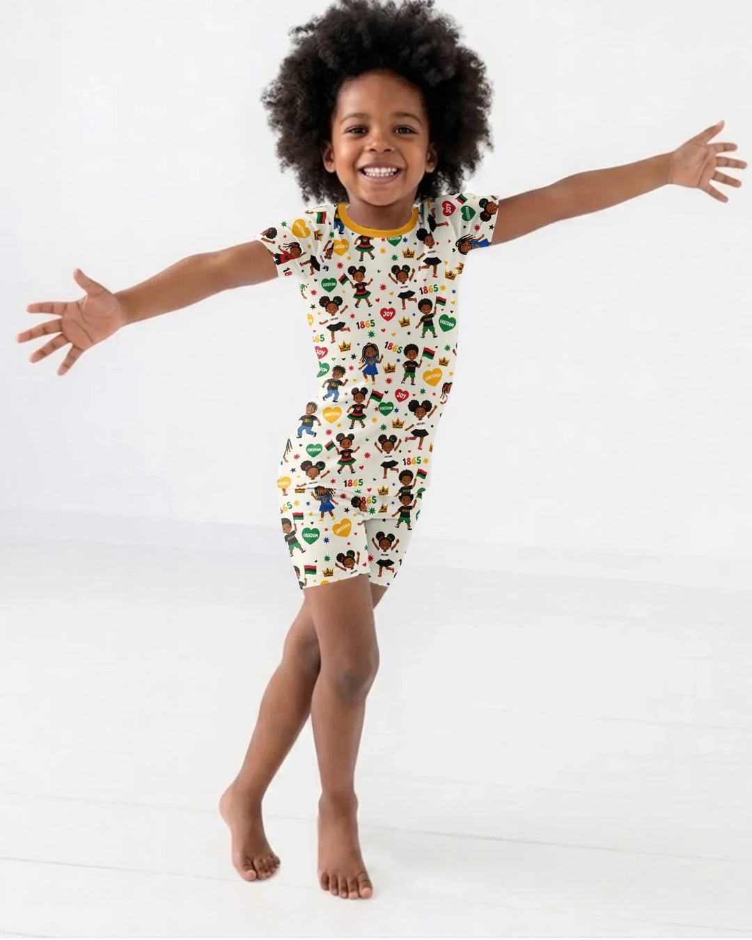 Celebrate Juneteenth Freedom Bamboo Two Piece Short Sleeve Shorts Pajama Set