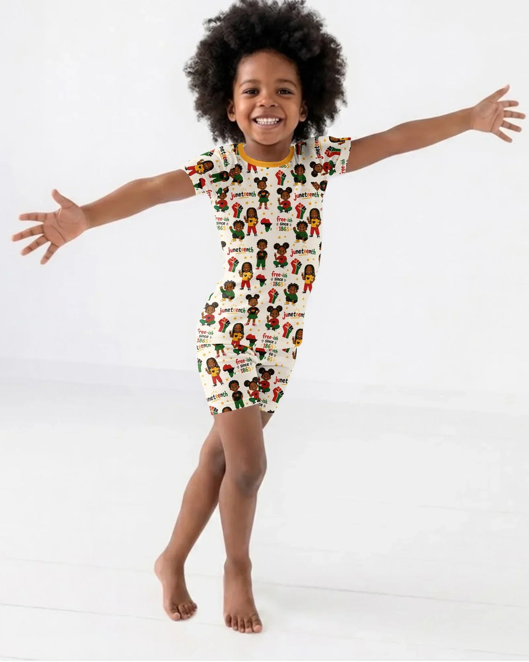 Juneteenth Free-ish Since 1865 Bamboo Two Piece Short Sleeve Shorts Pajama Set