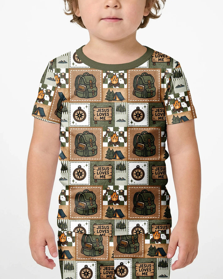 Template Bamboo Two Piece Short Sleeve Shorts Pyjamas Set