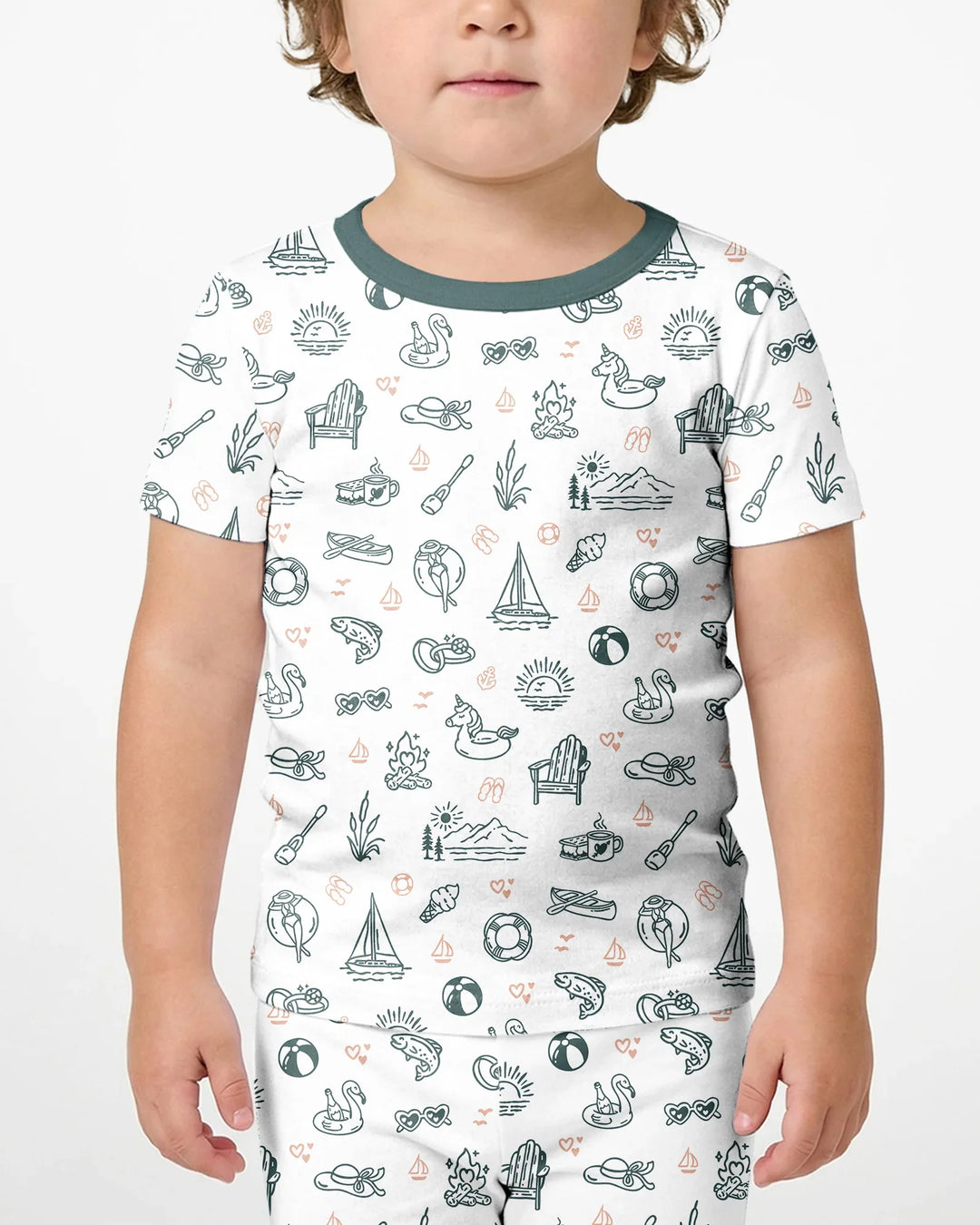 Lake Vibe Bamboo Two Piece Short Sleeve Shorts Pajama Set