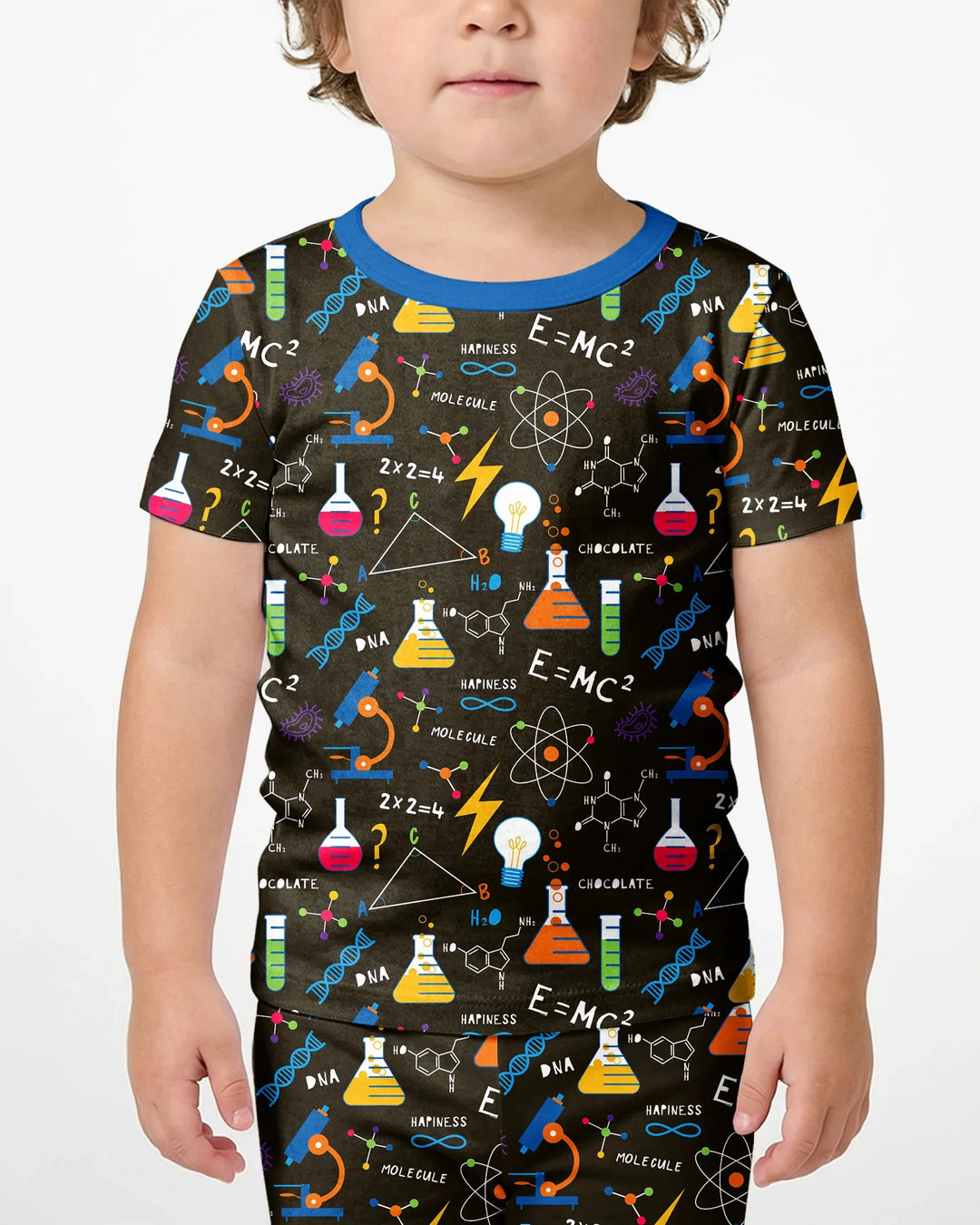 Science Explorer Family Matching Bamboo Two Piece Short Sleeve Shorts Pajama Set