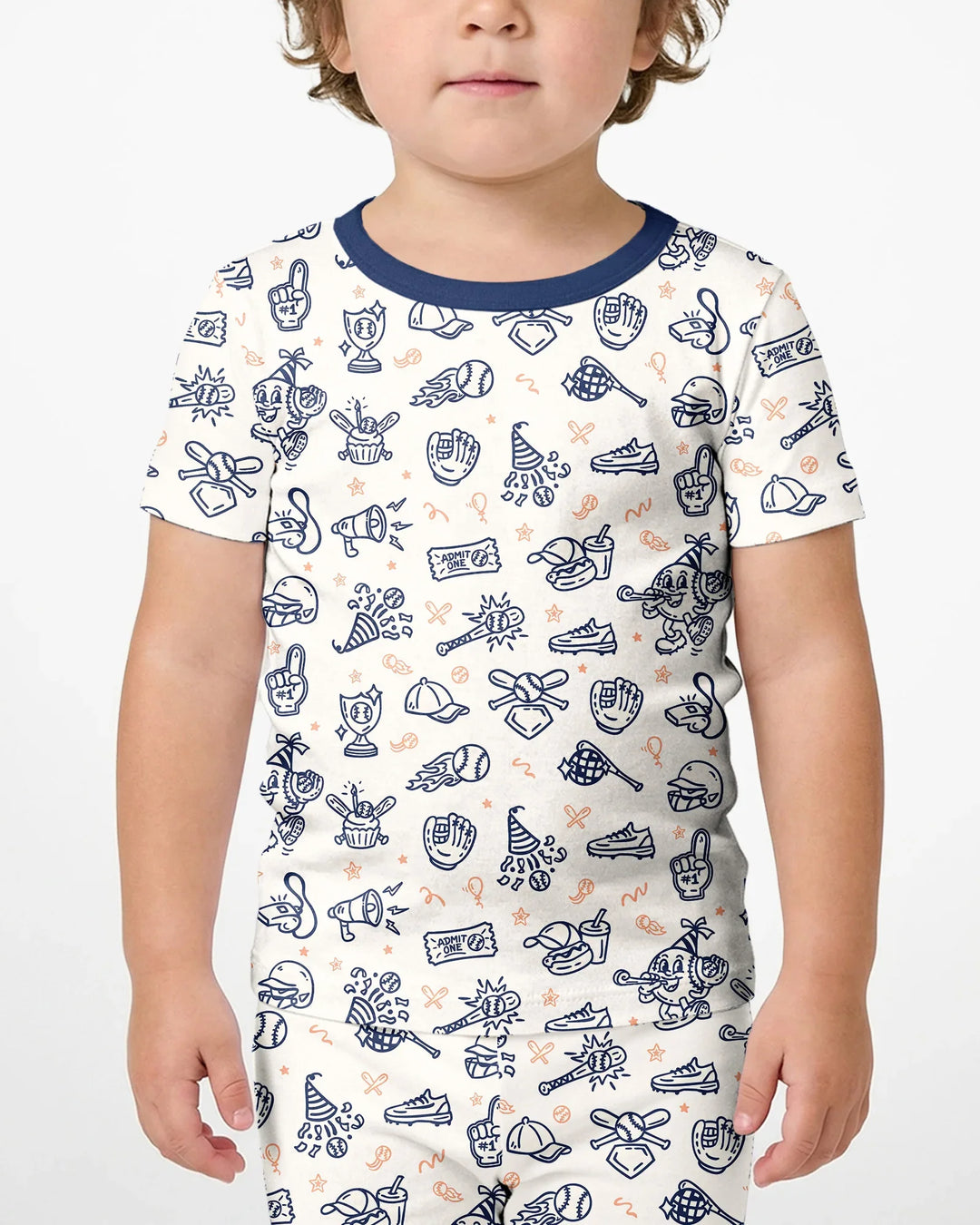 Ballpark Bash Bamboo Two Piece Short Sleeve Shorts Pajama Set