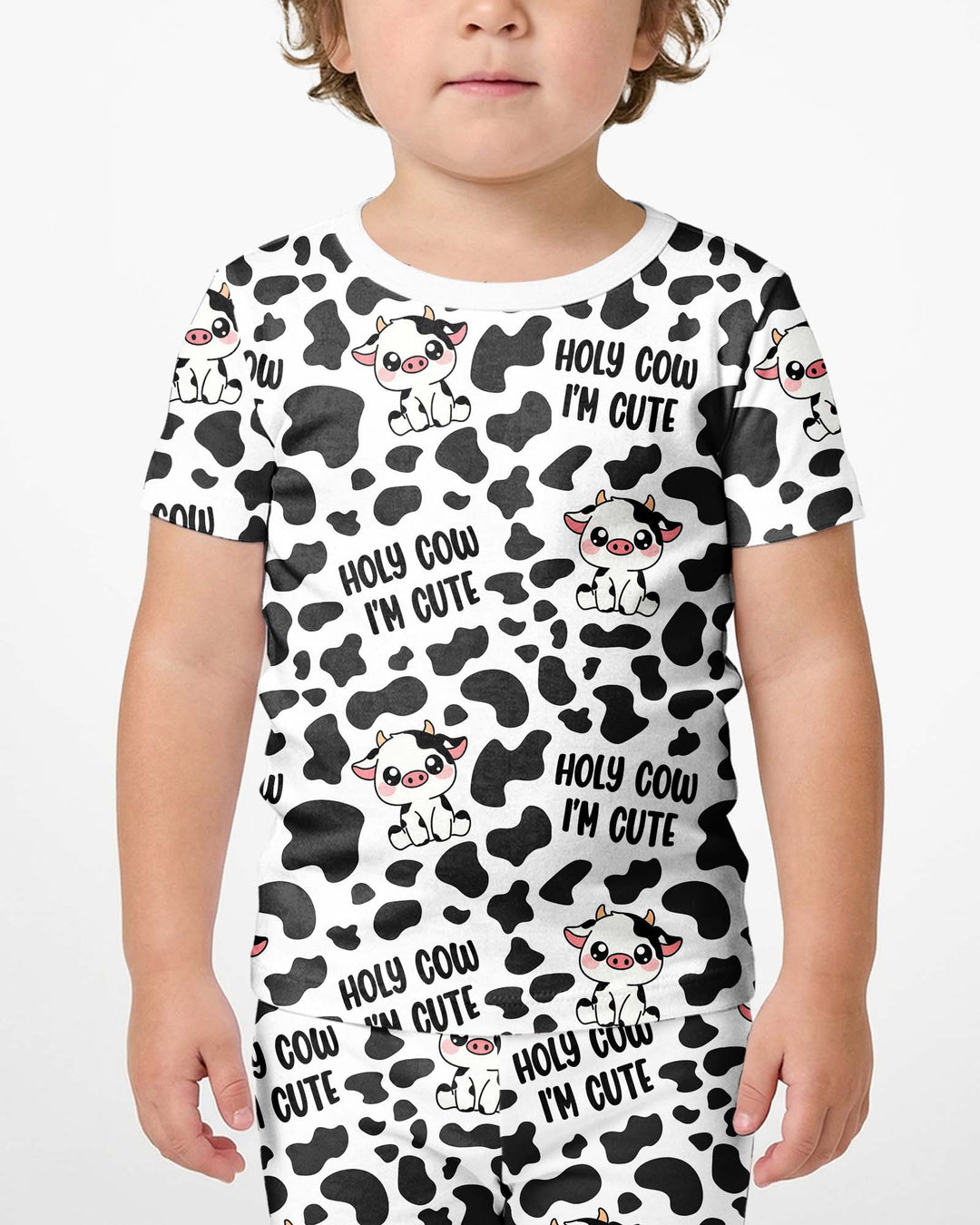 Holy Cow I'm Cute Bamboo Two Piece Short Sleeve Shorts Pajama Set