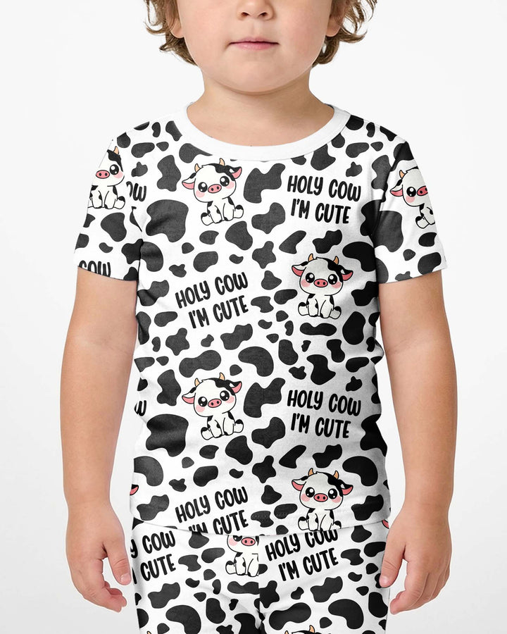 Holy Cow I'm Cute Bamboo Two Piece Short Sleeve Shorts Pajama Set