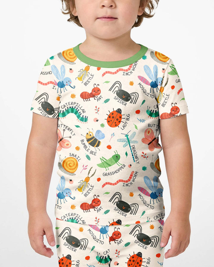 Bug Field Guide Bamboo Two Piece Short Sleeve Shorts Pajama Set