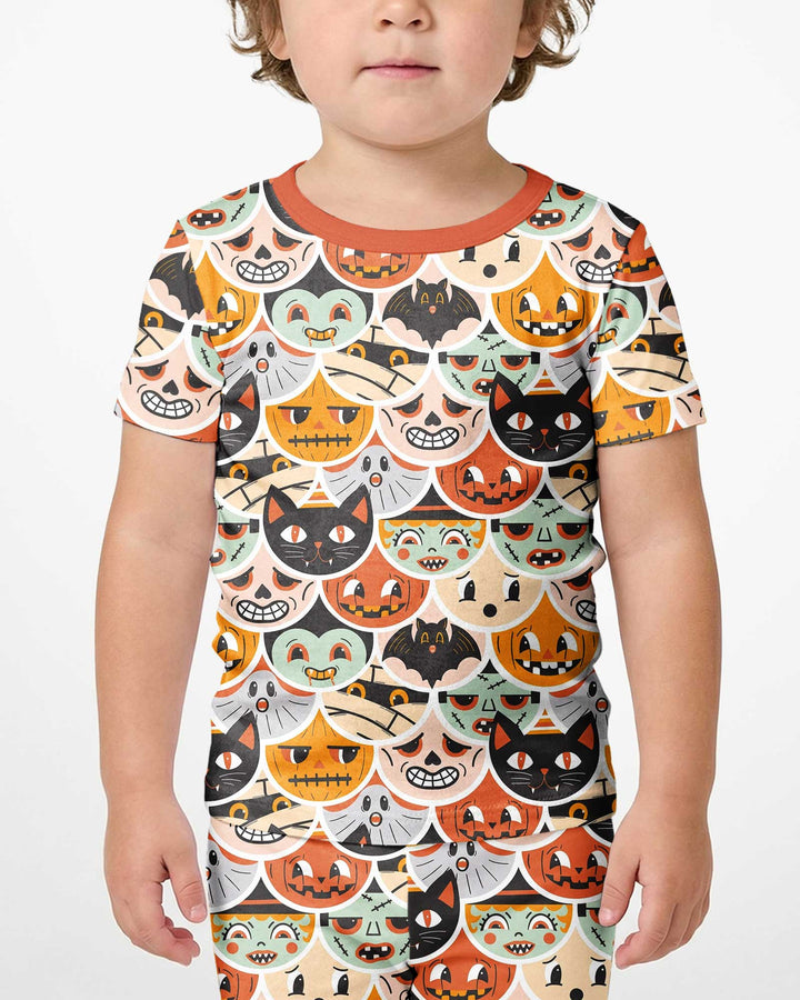 Monster Mash-Up Bamboo Two Piece Short Sleeve Shorts Pajama Set