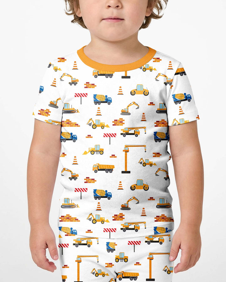 Construction Bamboo Two Piece Short Sleeve Shorts Pyjamas Set