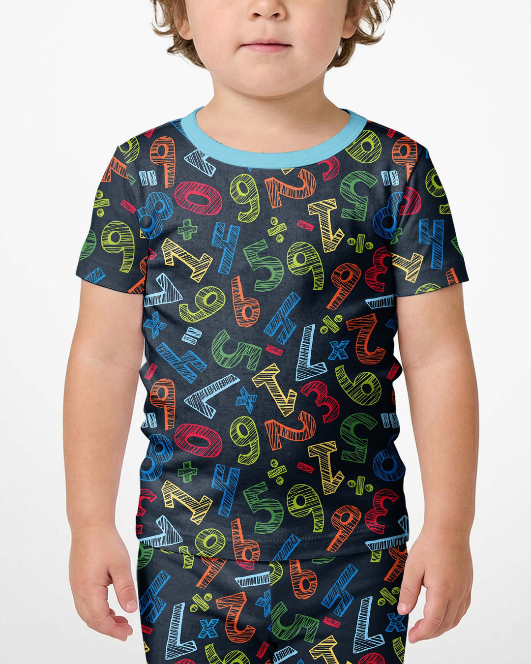 Math Doodles Bamboo Two Piece Short Sleeve Shorts Pajama Set