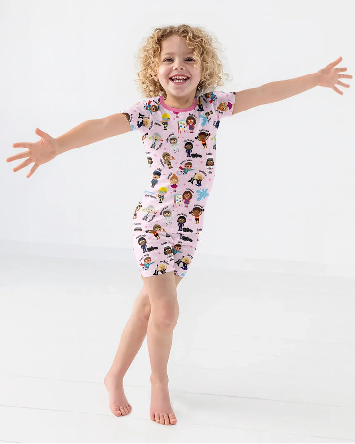 When I Grow Up Bamboo Two Piece Short Sleeve Shorts Pajama Set