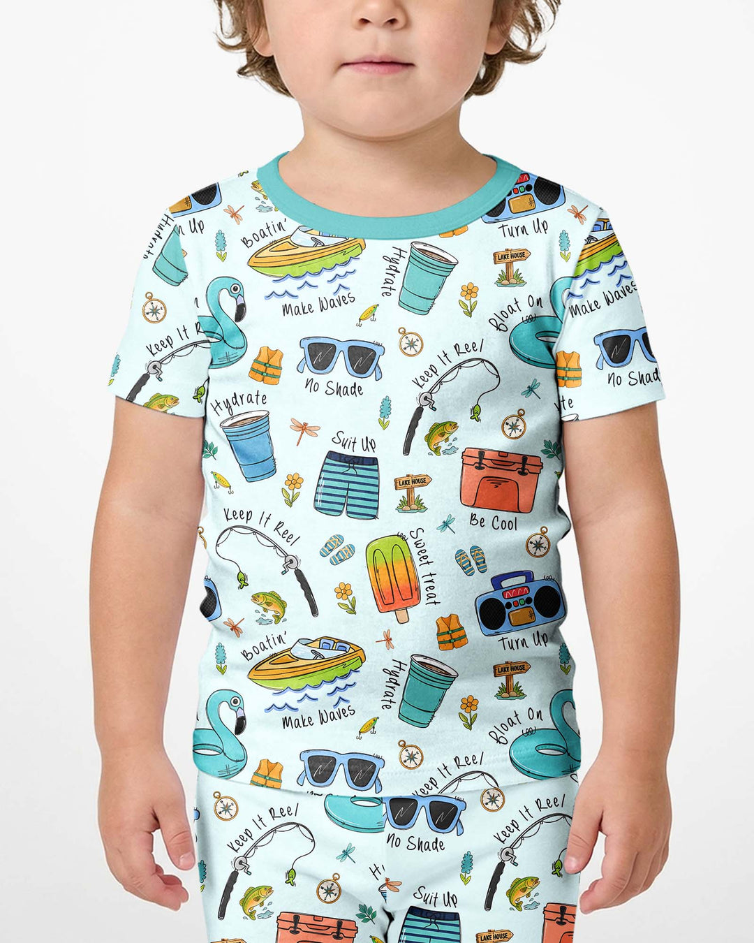 Lake Days Bamboo Two Piece Short Sleeve Shorts Pajama Set