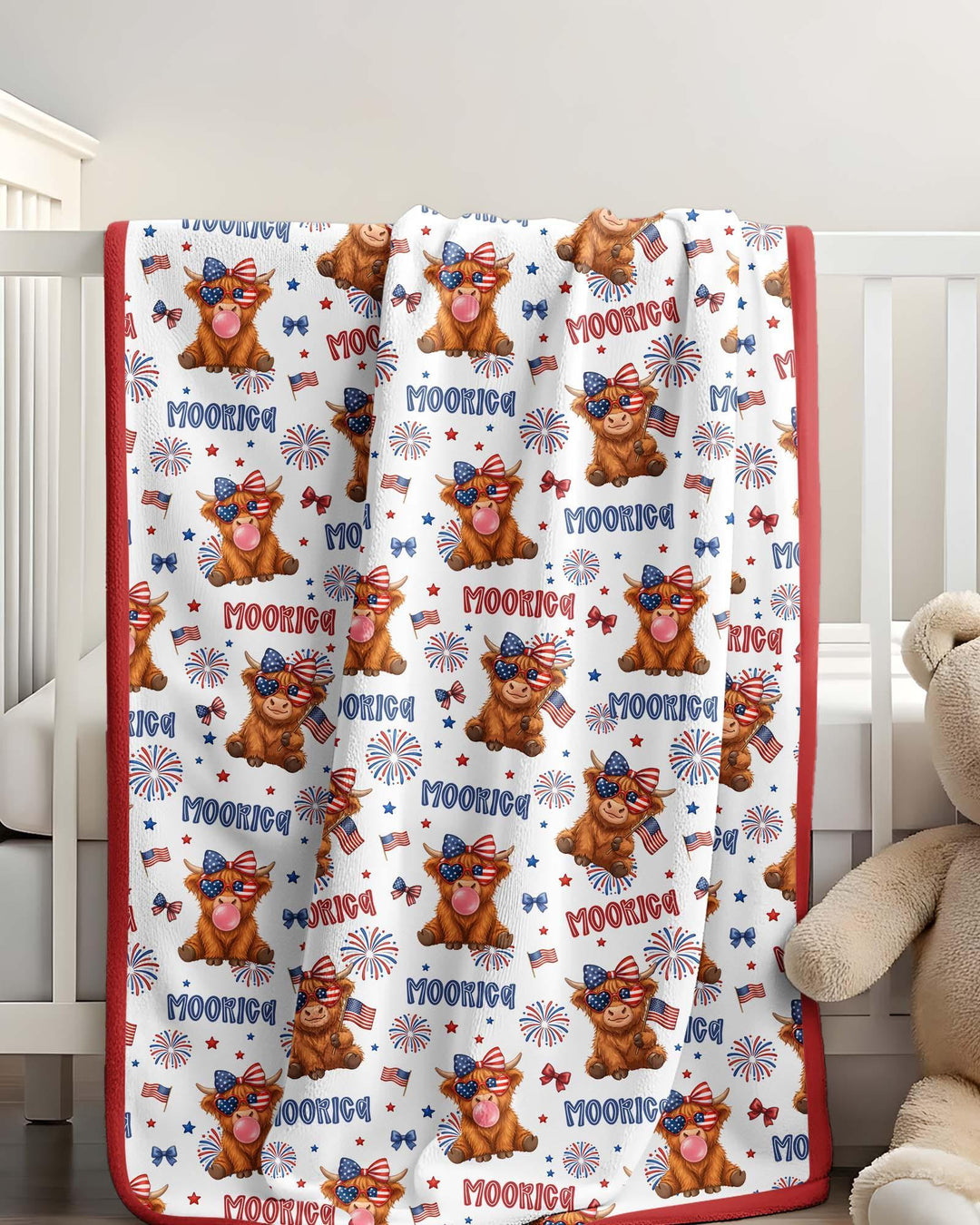 Moo-Rica Cowgirl Bamboo Blanket