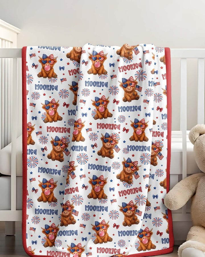 Moo-Rica Cowgirl Bamboo Blanket