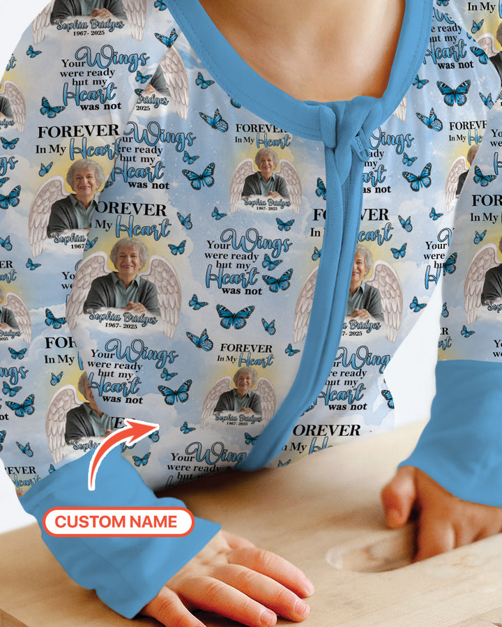 Custom Photo Forever In My Heart Family Matching Bamboo Convertible Zippy