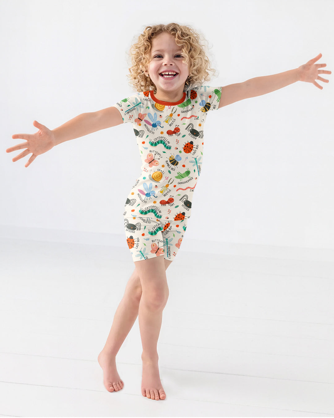Bug Field Guide Bamboo Two Piece Short Sleeve Shorts Pajama Set