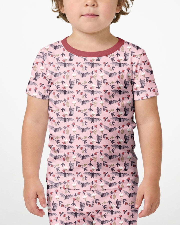 Fruit Bats Bamboo Two Piece Short Sleeve Shorts Pajama Set