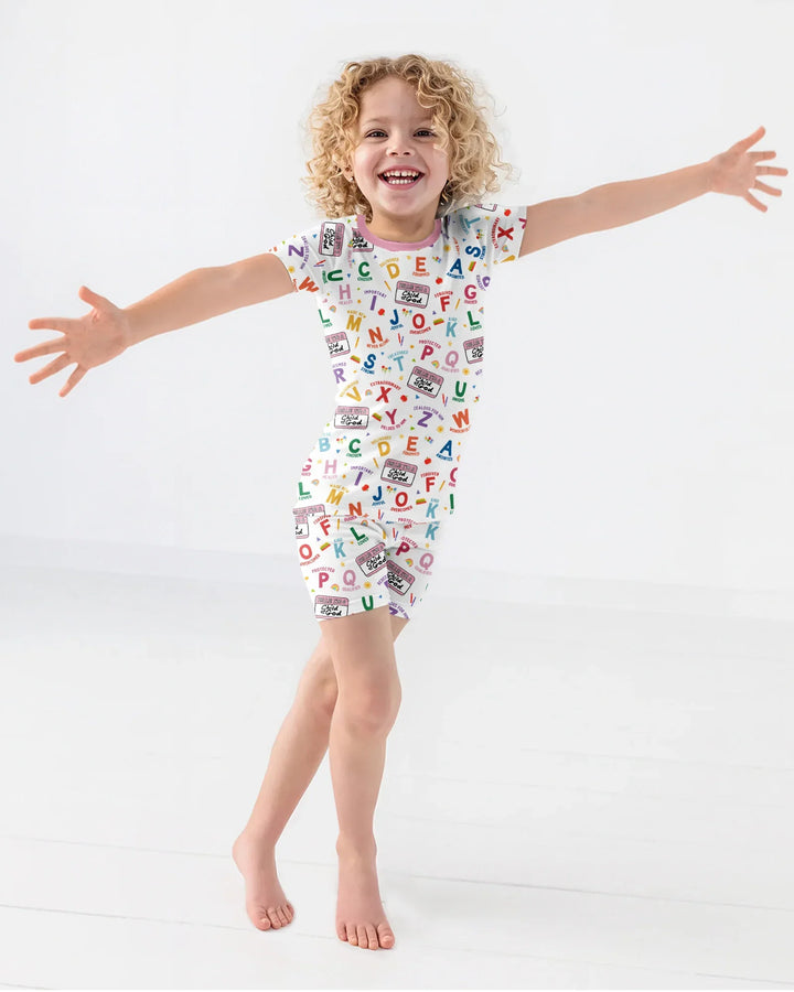 I'm A Child Of God ABCs Bamboo Two Piece Short Sleeve Shorts Pajama Set