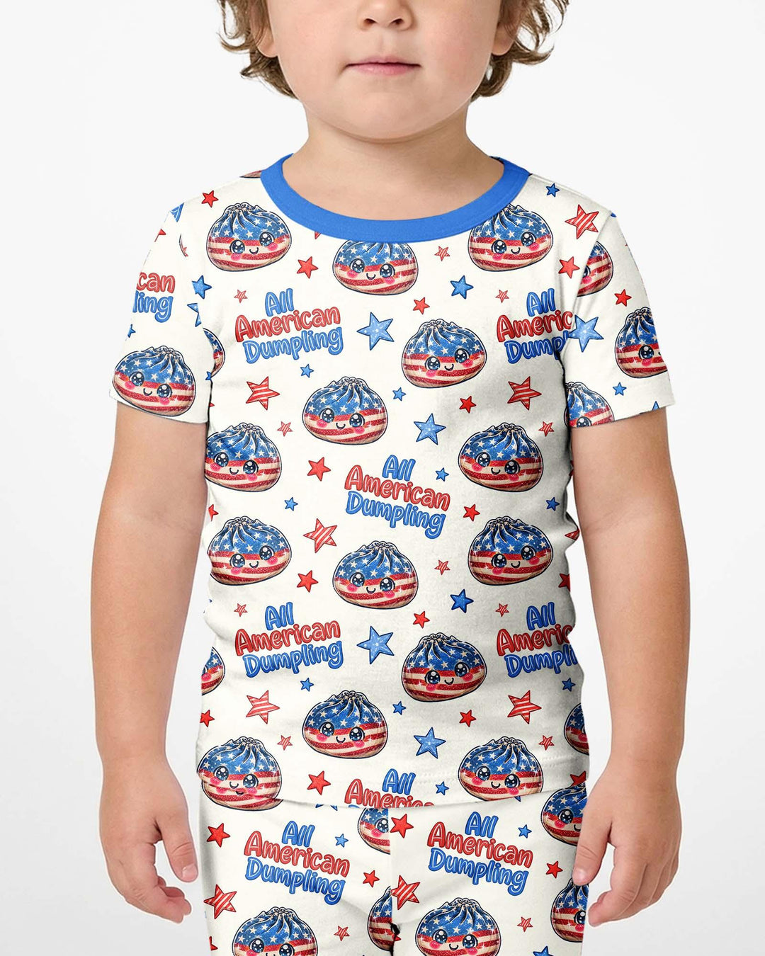 All American Dumpling Bamboo Two Piece Short Sleeve Shorts Pajama Set
