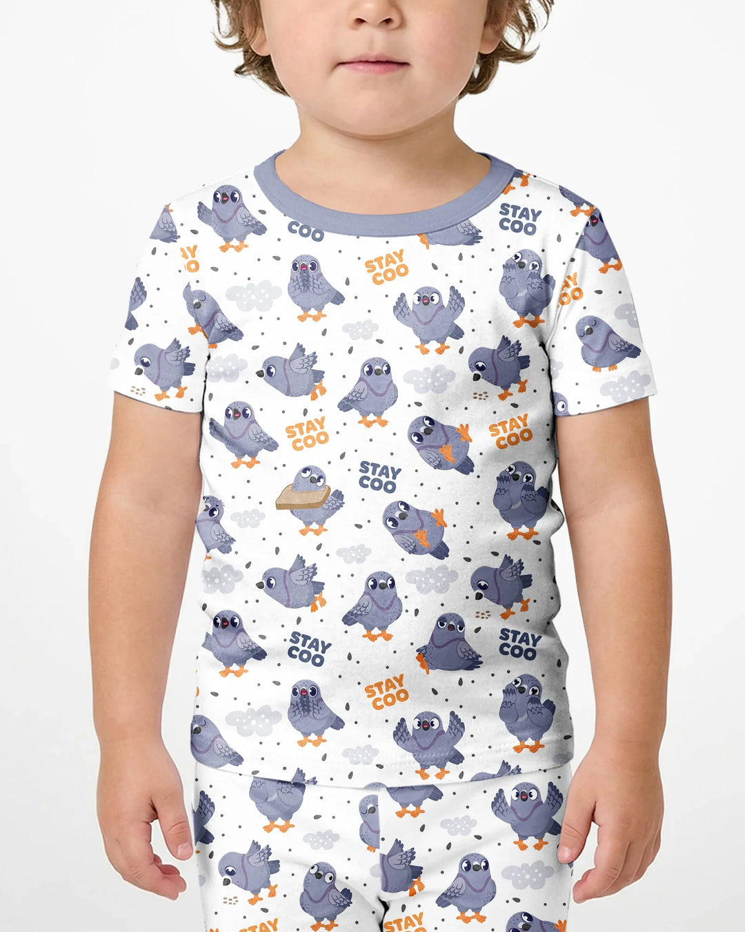 Pigeon Stay Coo Bamboo Two Piece Short Sleeve Shorts Pajama Set