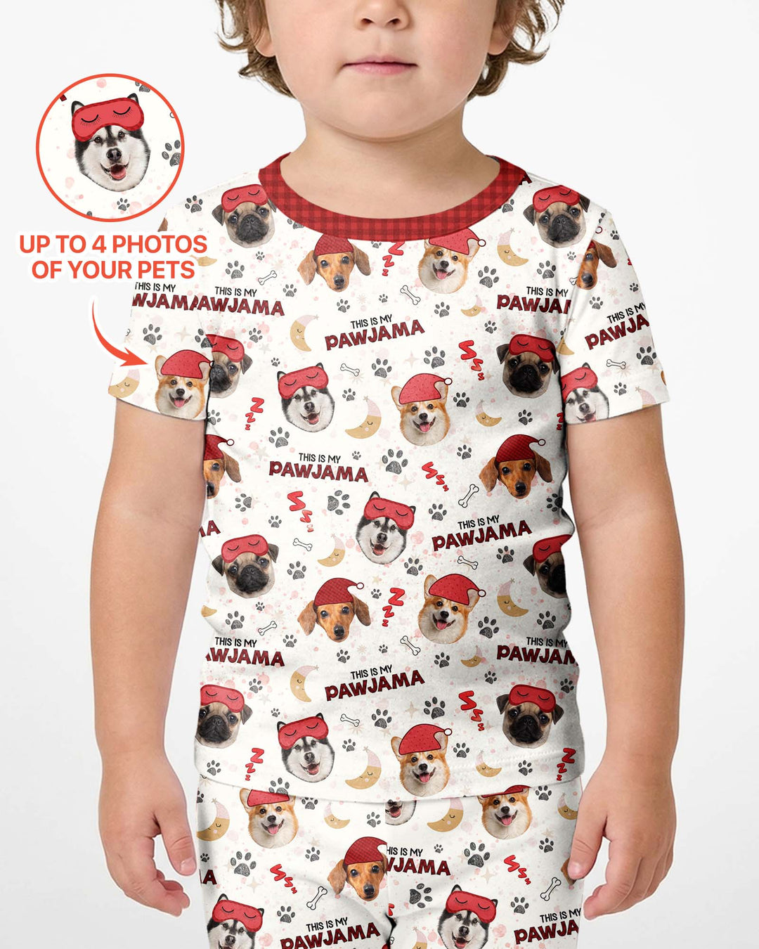 Custom Pet Photo This Is My Pawjama Bamboo Two Piece Short Sleeve Shorts Pajama Set