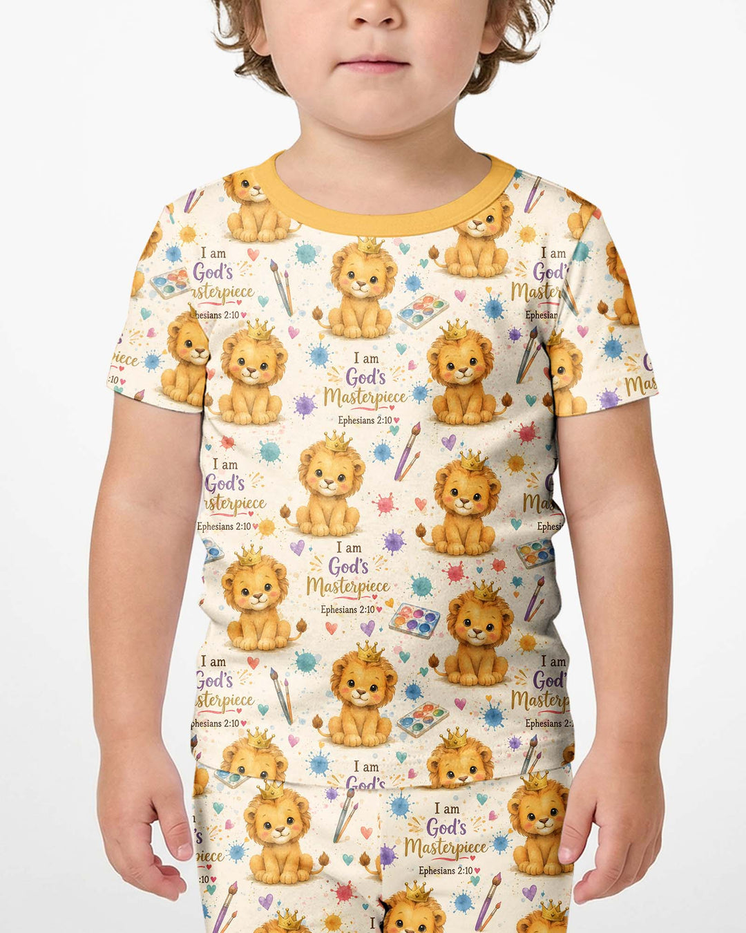 I Am God's Masterpiece Two Piece Short Sleeve Shorts Pajama Set