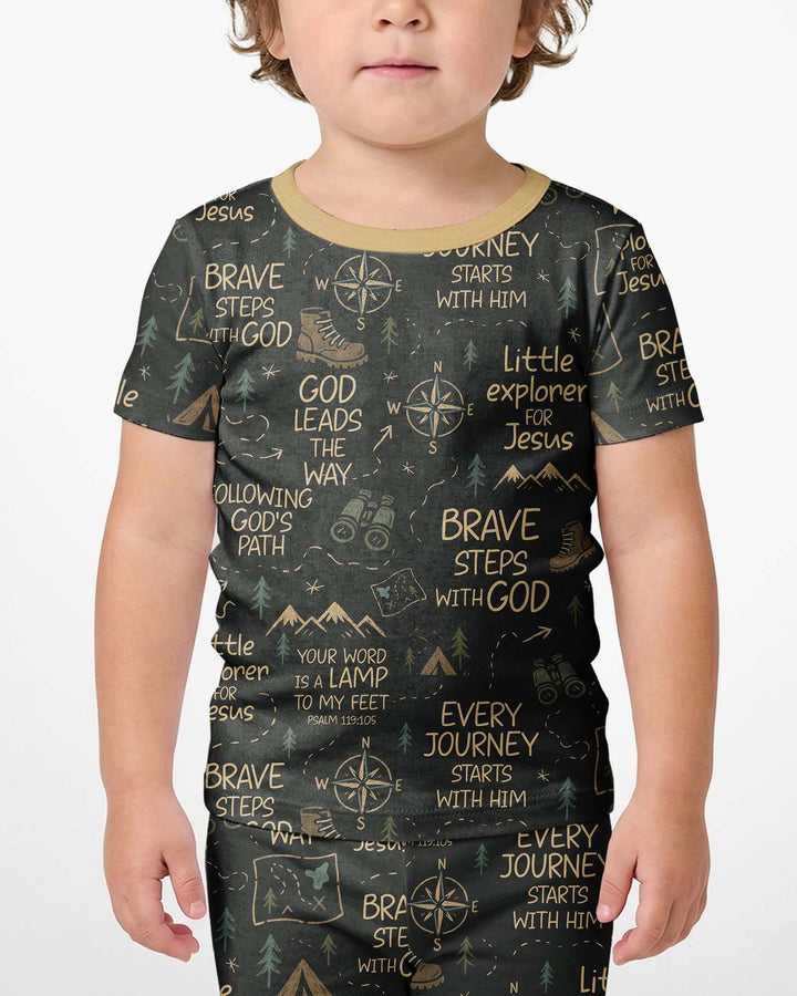 Template Bamboo Two Piece Short Sleeve Shorts Pyjamas Set