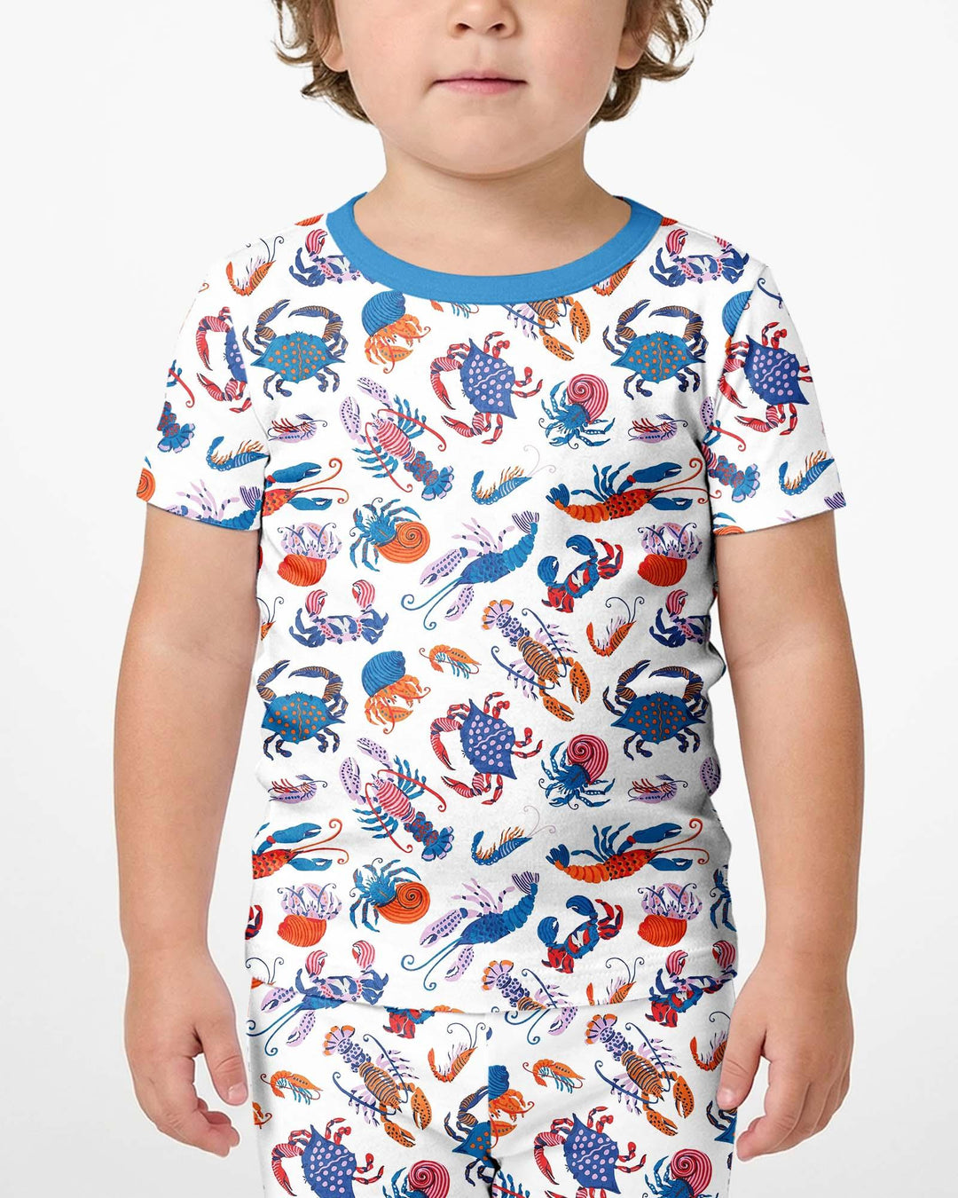 Crustacean Nation Family Matching Bamboo Two Piece Short Sleeve Shorts Pajama Set