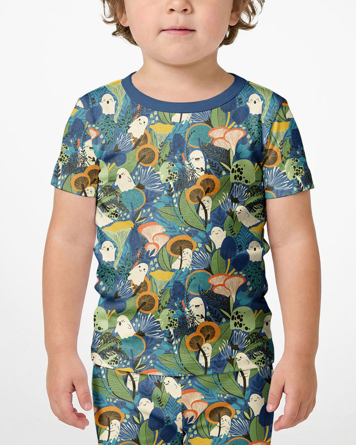 Ghost Forest Bamboo Two Piece Short Sleeve Shorts Pajama Set