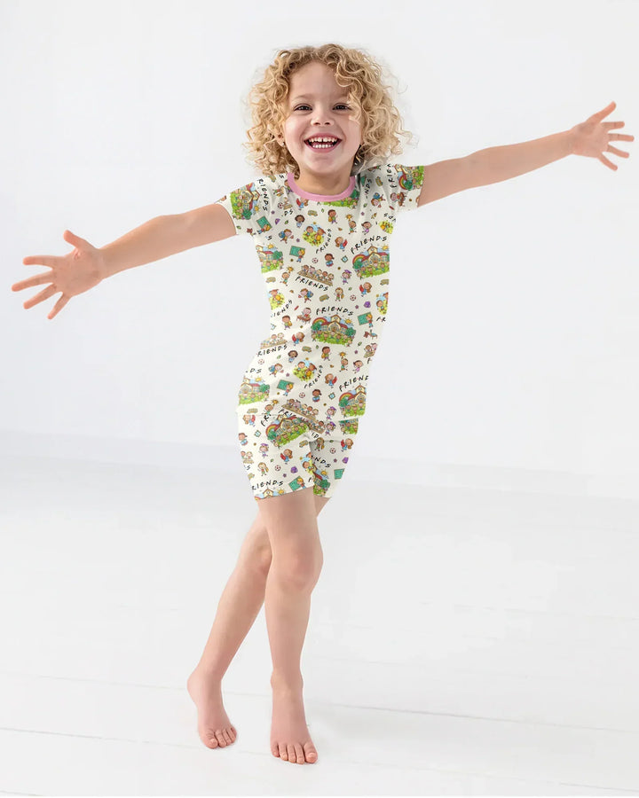 Template Bamboo Two Piece Short Sleeve Shorts Pyjamas Set
