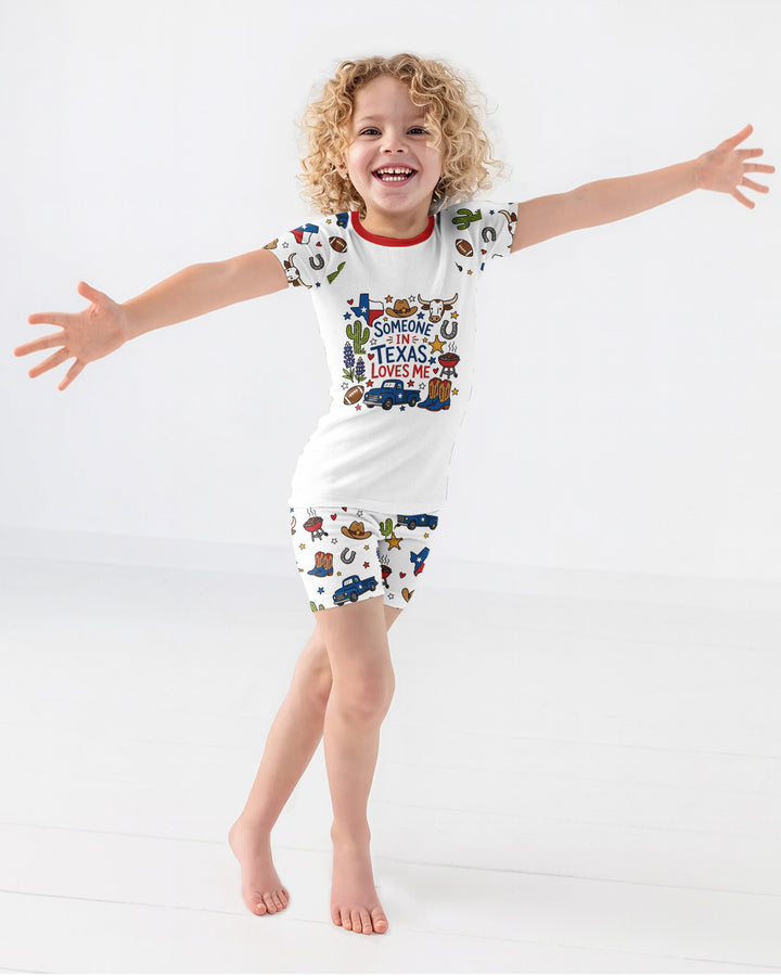 Template Bamboo Two Piece Short Sleeve Shorts Pyjamas Set