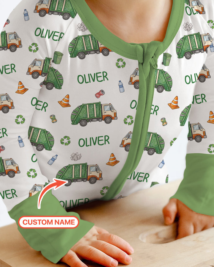 Custom Name Garbage Day Bamboo Convertible Zippy