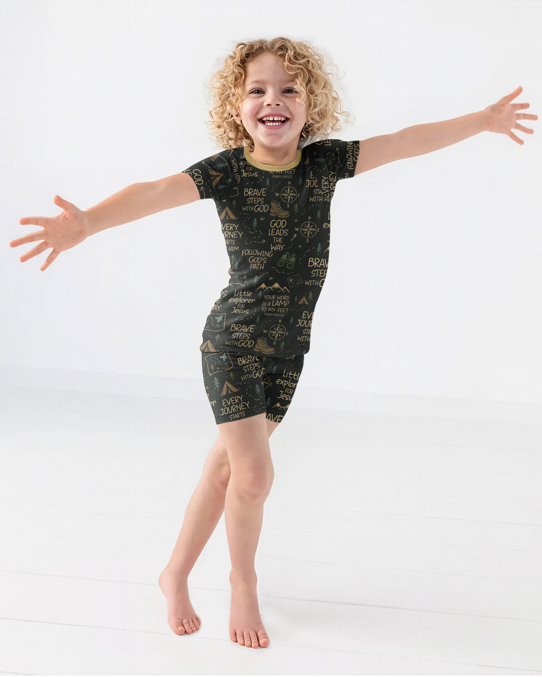 Template Bamboo Two Piece Short Sleeve Shorts Pyjamas Set