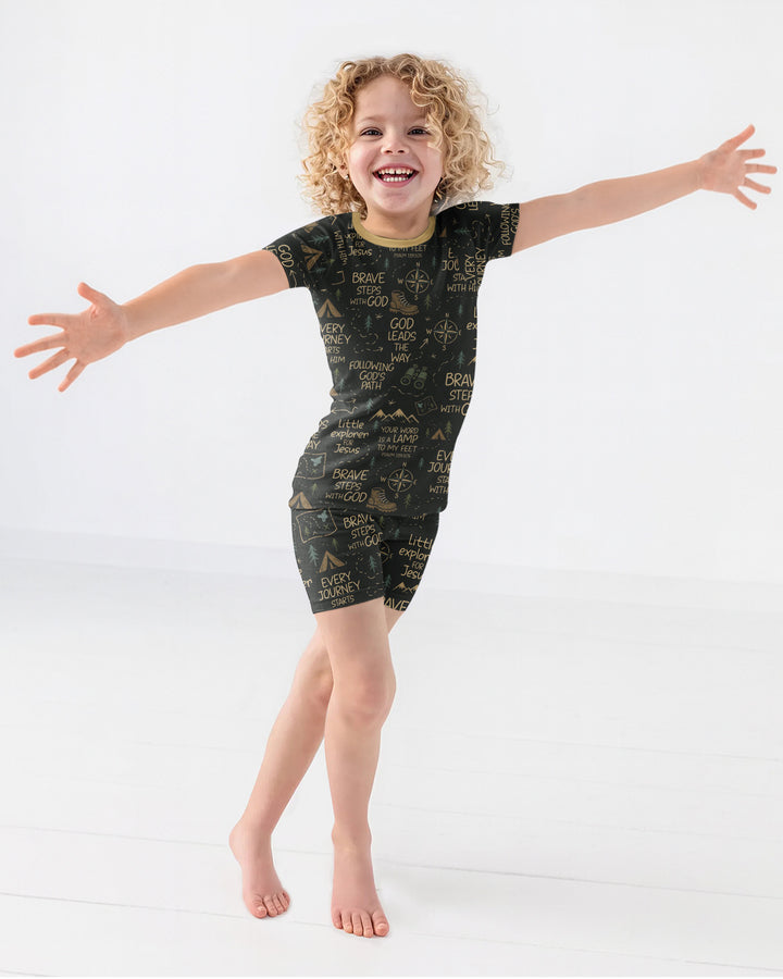 Template Bamboo Two Piece Short Sleeve Shorts Pyjamas Set