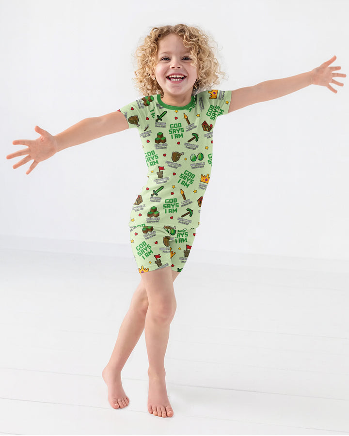 Template Bamboo Two Piece Short Sleeve Shorts Pyjamas Set