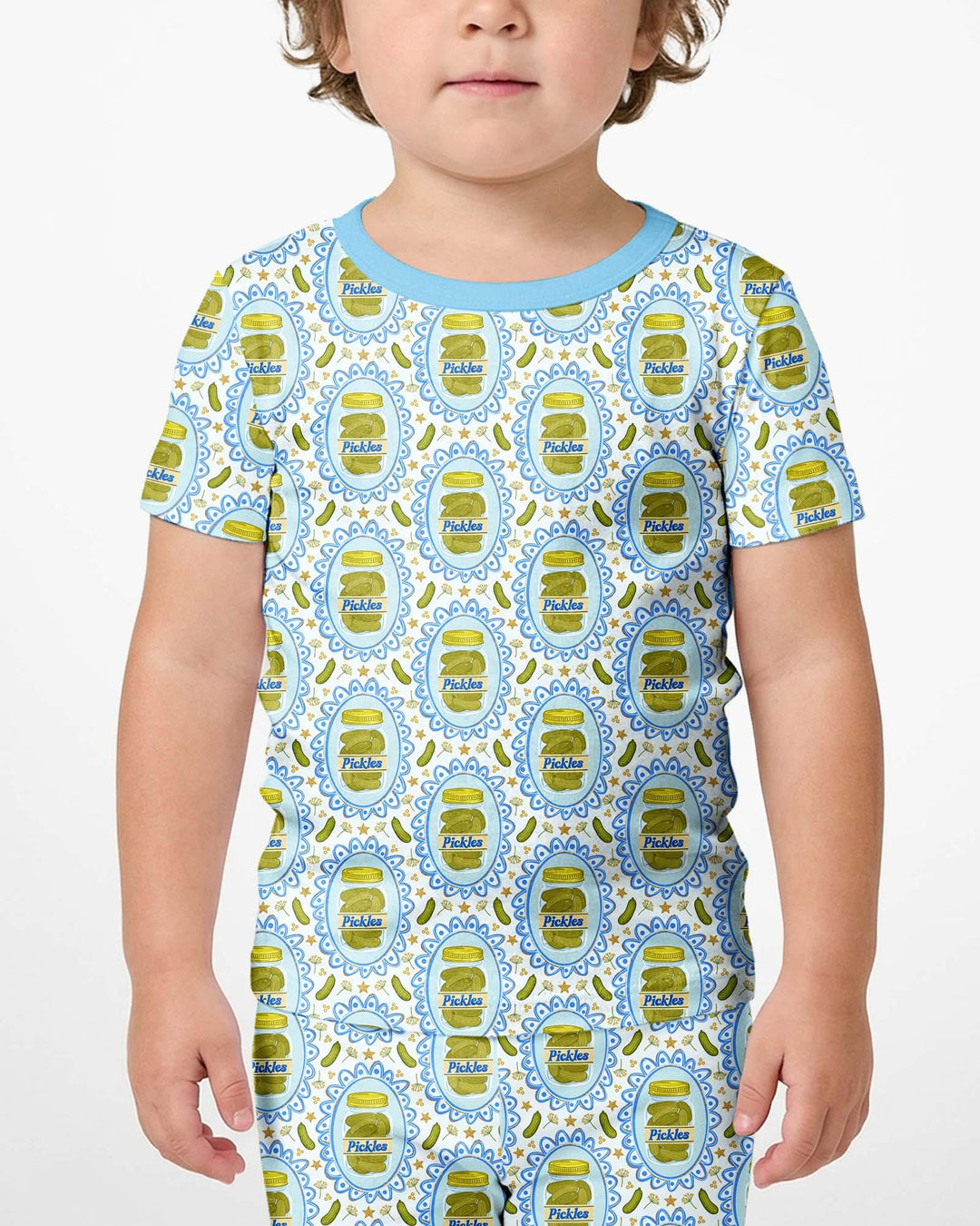 Pickle Coquette Bamboo Two Piece Short Sleeve Shorts Pajama Set