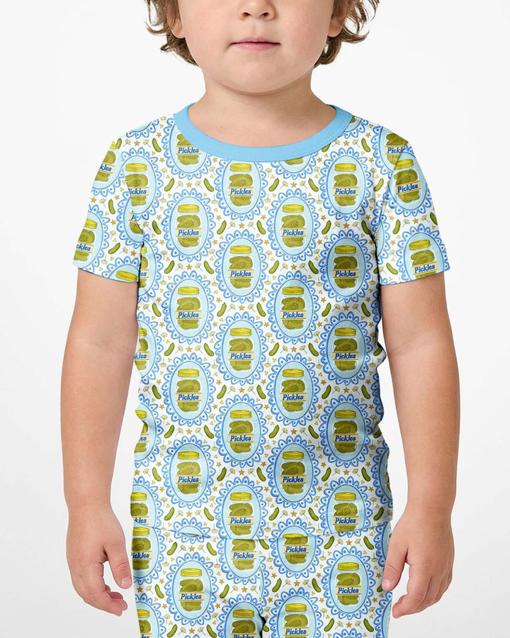 Pickle Coquette Bamboo Two Piece Short Sleeve Shorts Pajama Set