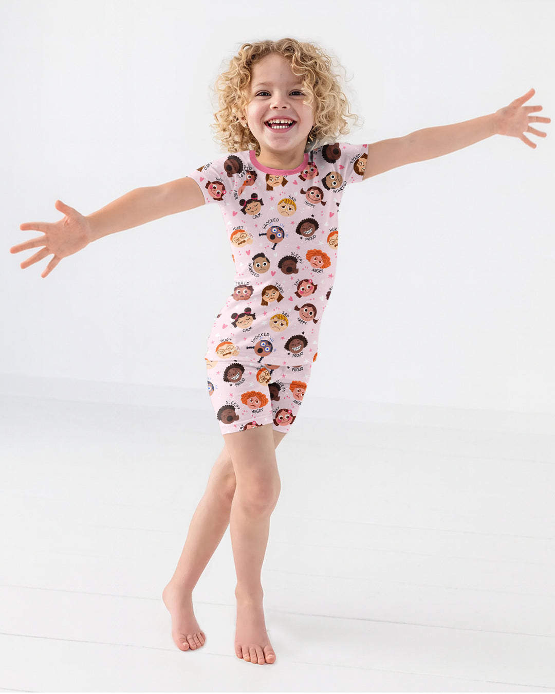 Feelings Vocabulary Bamboo Two Piece Short Sleeve Shorts Pajama Set