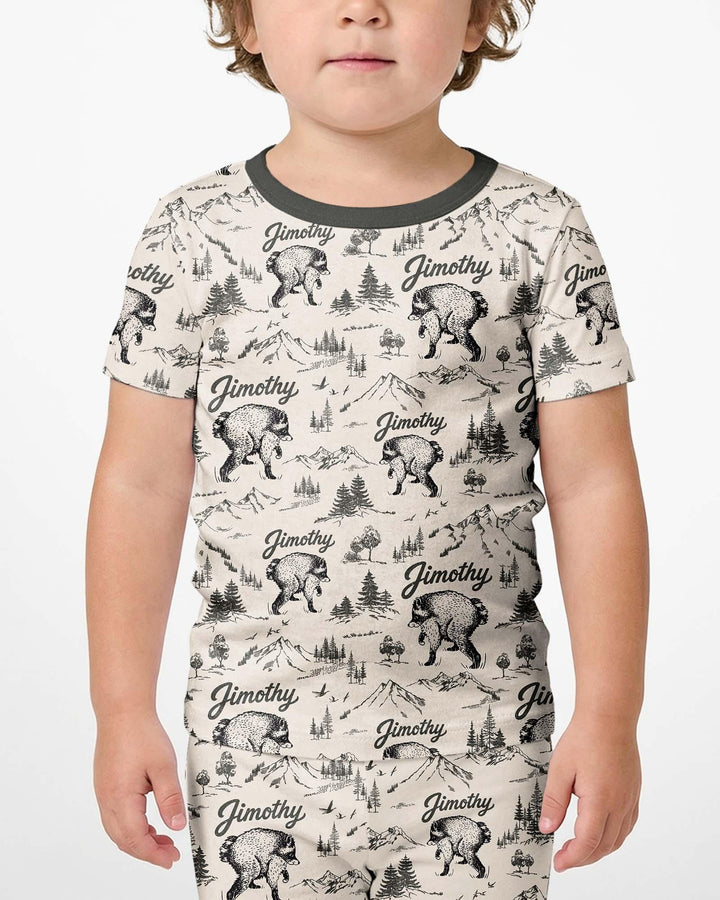 Template Bamboo Two Piece Short Sleeve Shorts Pyjamas Set