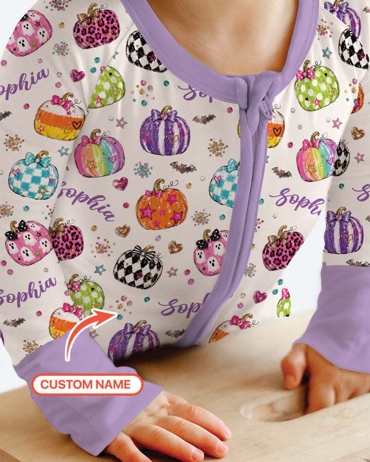 Custom Name Twinkle Pumpkin Bamboo Convertible Zippy
