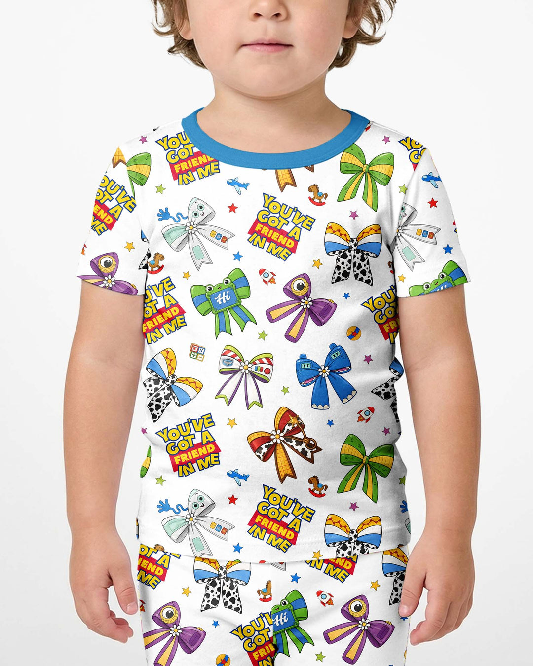 Magical Mirror Bow Bamboo Two Piece Short Sleeve Pajama Set