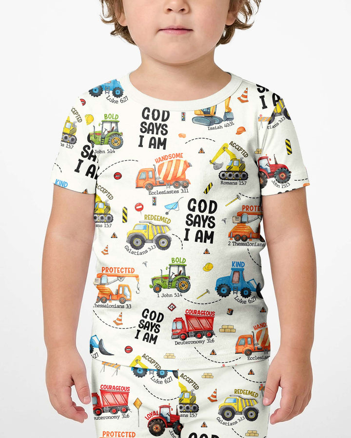 God Says I Am Boy Bamboo Two Piece Short Sleeve Shorts Pyjamas Set