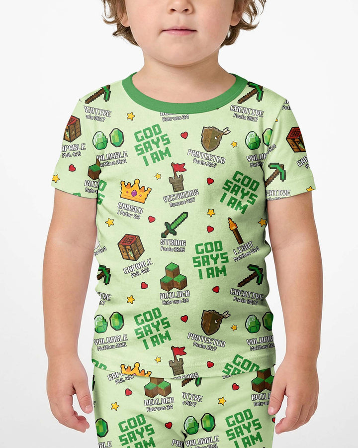 Template Bamboo Two Piece Short Sleeve Shorts Pyjamas Set