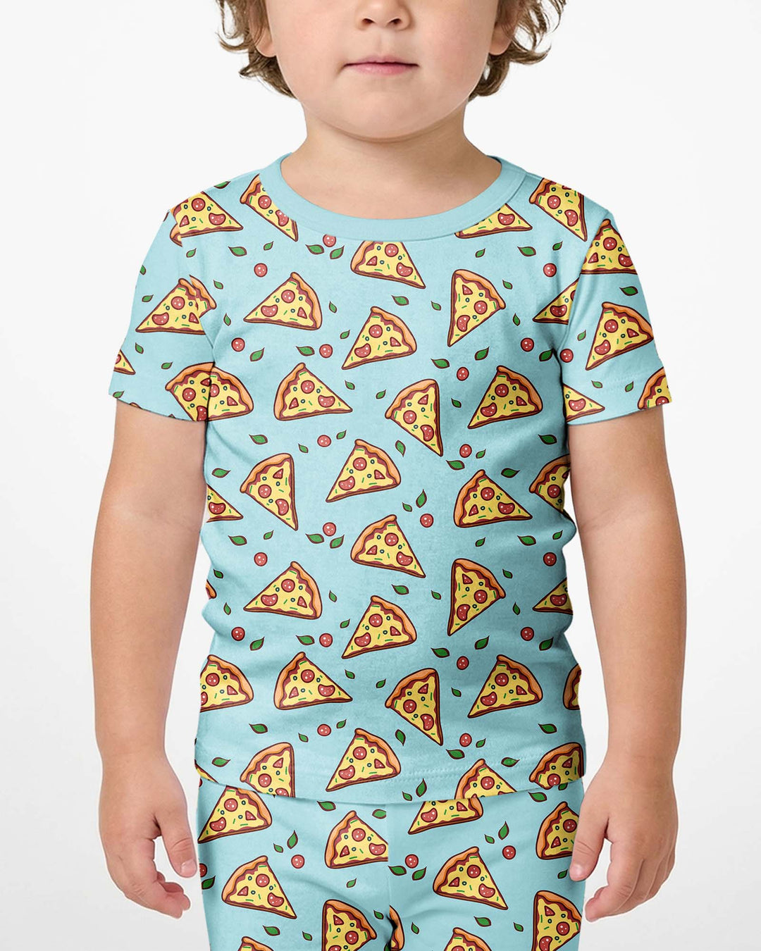 Pizza Doodle Bamboo Two-Piece Short Sleeve Shorts Pyjamas Set