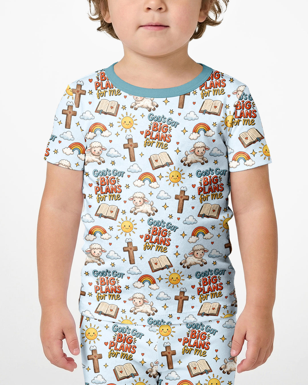 God's Got Big Plans For Me Bamboo Two Piece Short Sleeve Shorts Pajama Set