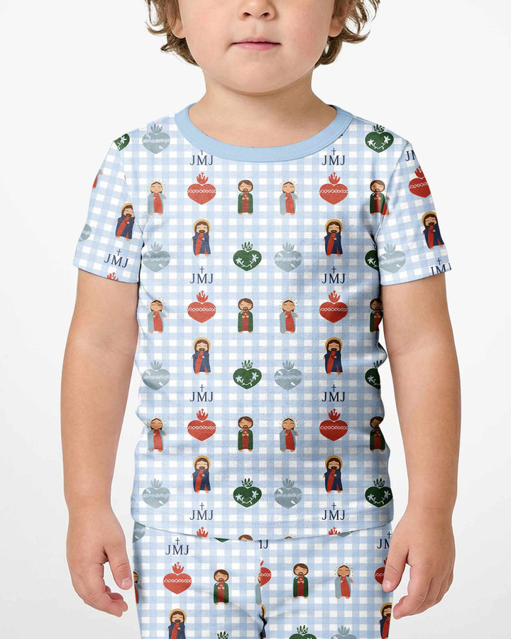 Template Bamboo Two Piece Short Sleeve Shorts Pyjamas Set