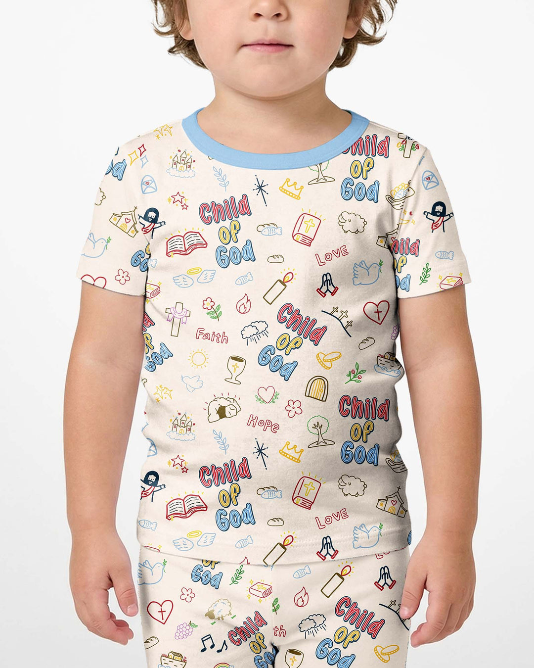 A Child Of God Family Matching Bamboo Two Piece Short Sleeve Shorts Pajama Set