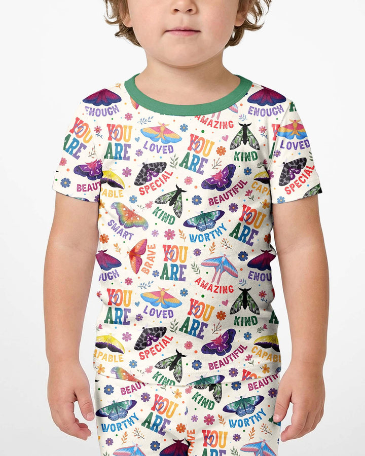 Proud Wings Family Matching Bamboo Two Piece Short Sleeve Shorts Pajama Set